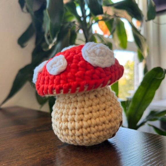 *Pre-Made Plushie* The Woobles Mushroom House (Book Pattern Exclusive w/mod) - Picture 8 of 9